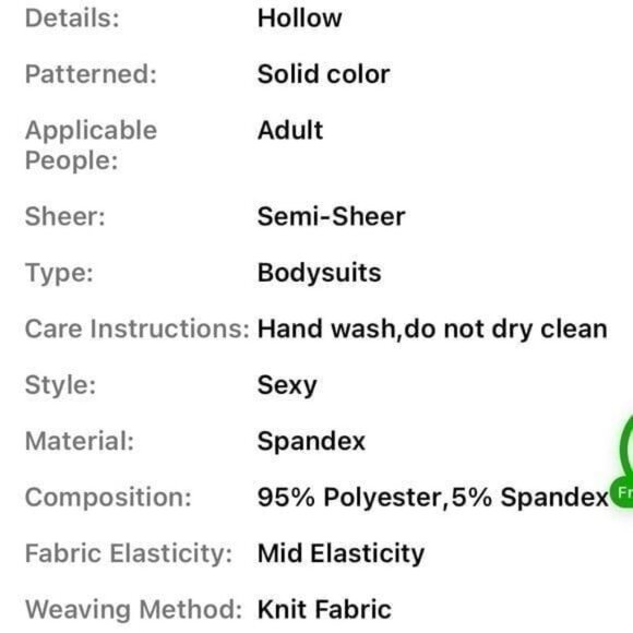 White Floral Lace Torso Fishnet Bodysuit - Picture 6 of 6